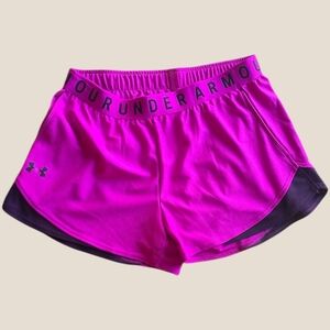 Under Armour Women’s Magenta Performance Shorts with Black Trim